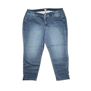 NWT Martha Stewart 5-Pocket Ankle Jeans with Lace-Up Detail 20 WP